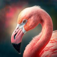 Retrato Flamenco Rosa 90x90 cm