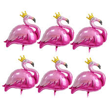 Set de 6 Globos Flamenco para Decoración Hawaiana