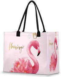 Bolso de Playa Extra Grande con Flores de Flamenco