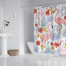 Cortina de Ducha Antibacteriana Flamenco Rosa