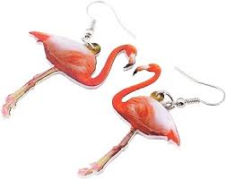 Pendientes de Acrílico Elegantes con Flamenco