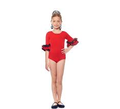 Maillot Sevillana con Volante Lunar Rojo para Niña