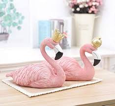 Mini Flamencos de Resina: Rey y Reina para Decoración del Hogar