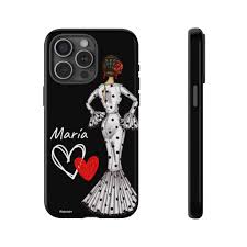 Funda Rígida Flamenca Personalizable para Móvil - Negra