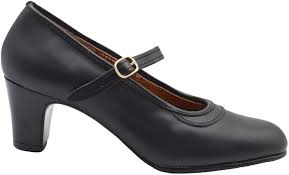 Pasarela - Zapatos Flamencos Negros de Piel con Clavos