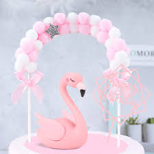 Conjunto de Toppers de Flamingo Feliz Cumpleaños - 3 Piezas