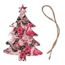 Adornos de Madera con Estampado Floral de Flamenco