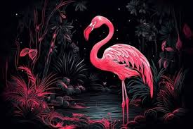 Flamenco en la Selva: Cuadro en Lienzo 60x40 cm