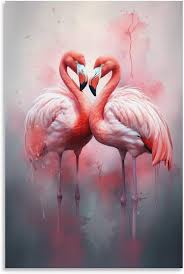 Arte Vintage de Flamencos en Lienzo