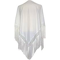 Mantón de Manila Blanco Liso para Flamenca