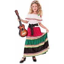 Disfraz Mexicana Colorida para Niña - 5-6 Años