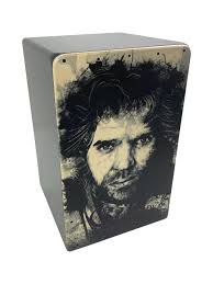 Cajón Flamenco Camarón Blanco y Negro con Funda