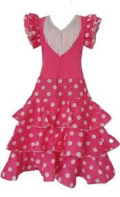 Traje Flamenco Rosa con Lunares para Niña de 4 Años
