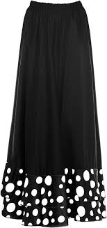 Falda Flamenca Negra con Lunares Blancos y Volantes Doble