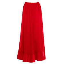 Falda Flamenca Larga Roja para Mujer - Talla L