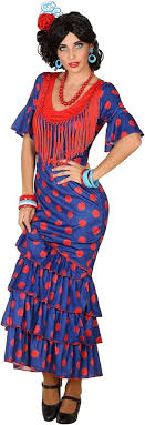 Disfraz Flamenca Azul Atosa - Talla M-L