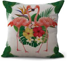 Cojines Flamencos Verdes y Naranjas para Decoración del Hogar