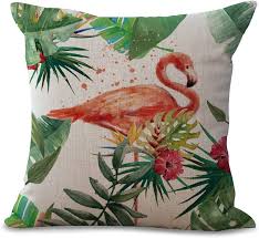 Cojines Flamenco Naranja Tropical para Sofá y Cama