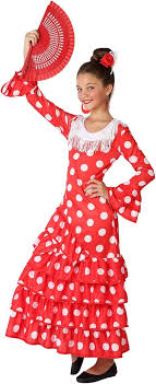 Disfraz Flamenca Rojo Niña 3-4 Años - Atosa