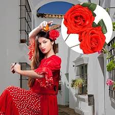 Pendientes Aro Flamenco con Flores Medianas