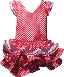Traje Flamenco Rojo con Lunares Blancos para Niña - Onlissa